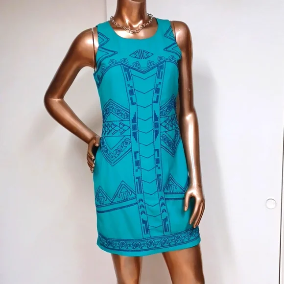 tribal embroidered dress Tzatz Long Tiered Embroidered Dress main image 1
